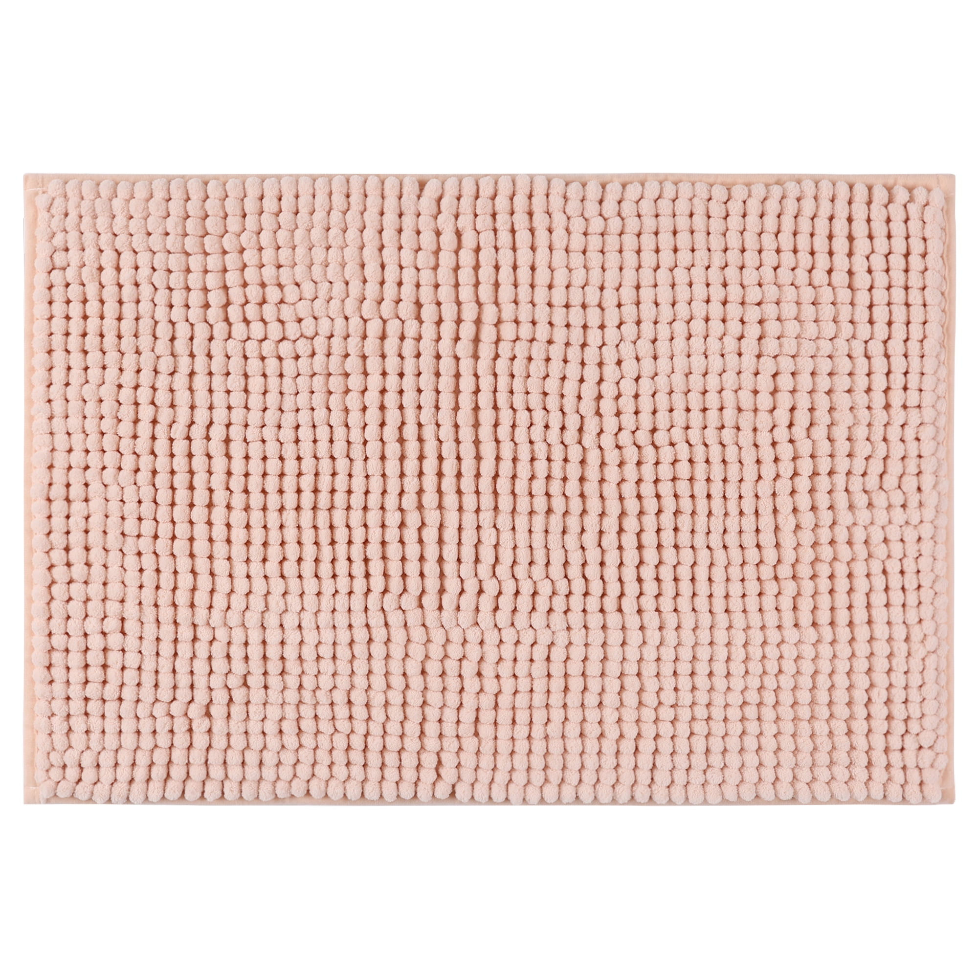 Unique Bargains Plush Fluffy Non-Slip Extra Thick Microfiber Quick Dry Bathroom Mat Pink 20"x32"
