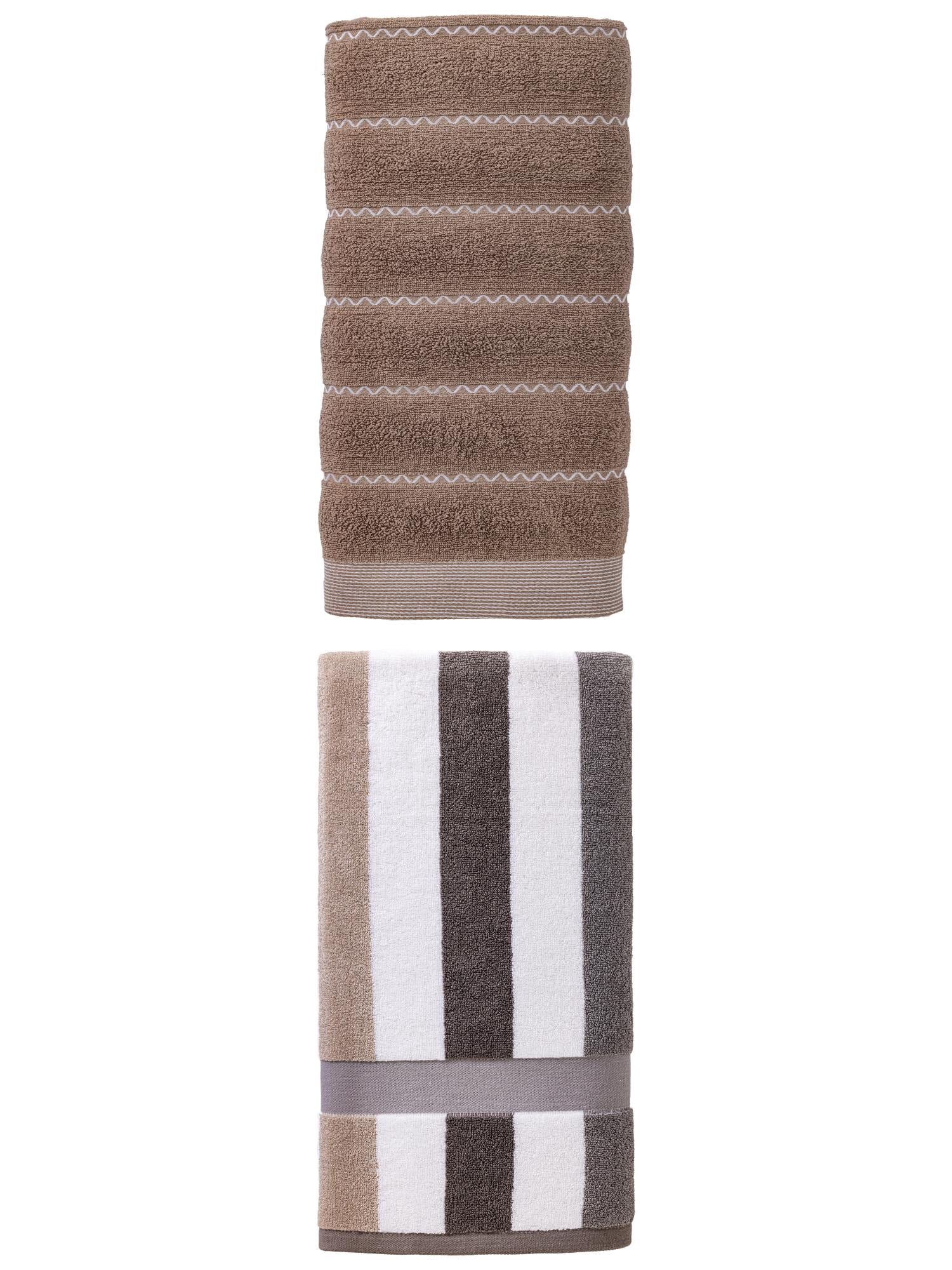 Unique Bargains 2Pcs Plush Gentle High Absorbency Bath Towel Grey 55"x28"