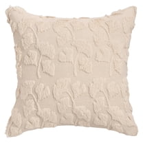 Unique Bargains Plush Ginkgo Leaf Embroidery Throw Pillow Covers Beige 18" x 18"