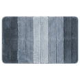 thumbnail image 1 of Unique Bargains Plush Gradient Striped Bath Rugs Microfiber Shaggy Mat with TPR Backing Blue 20" x 32", 1 of 6