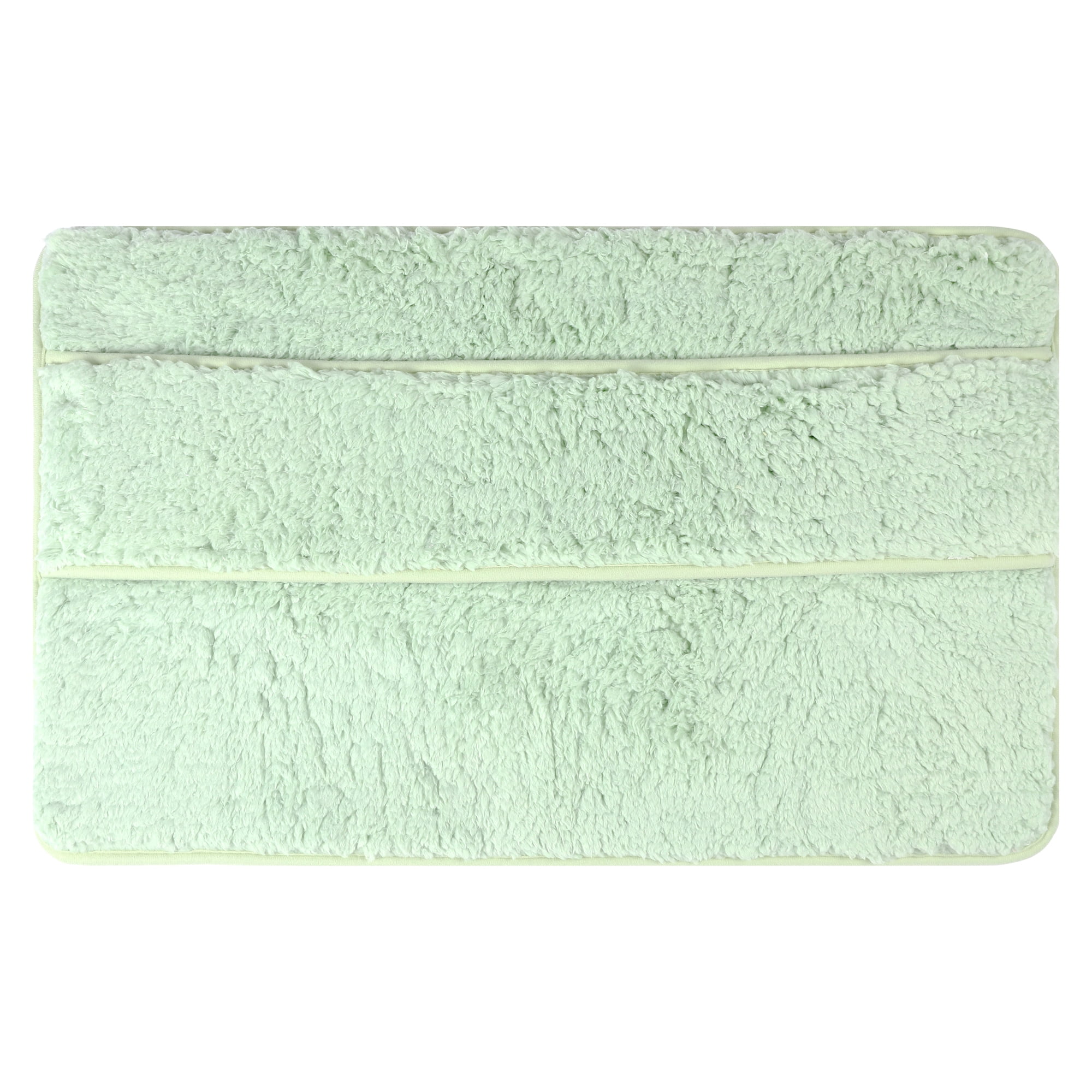 Unique Bargains Plush Shaggy Rugs Mat Absorbent Bath Rugs Green 16" x 24"