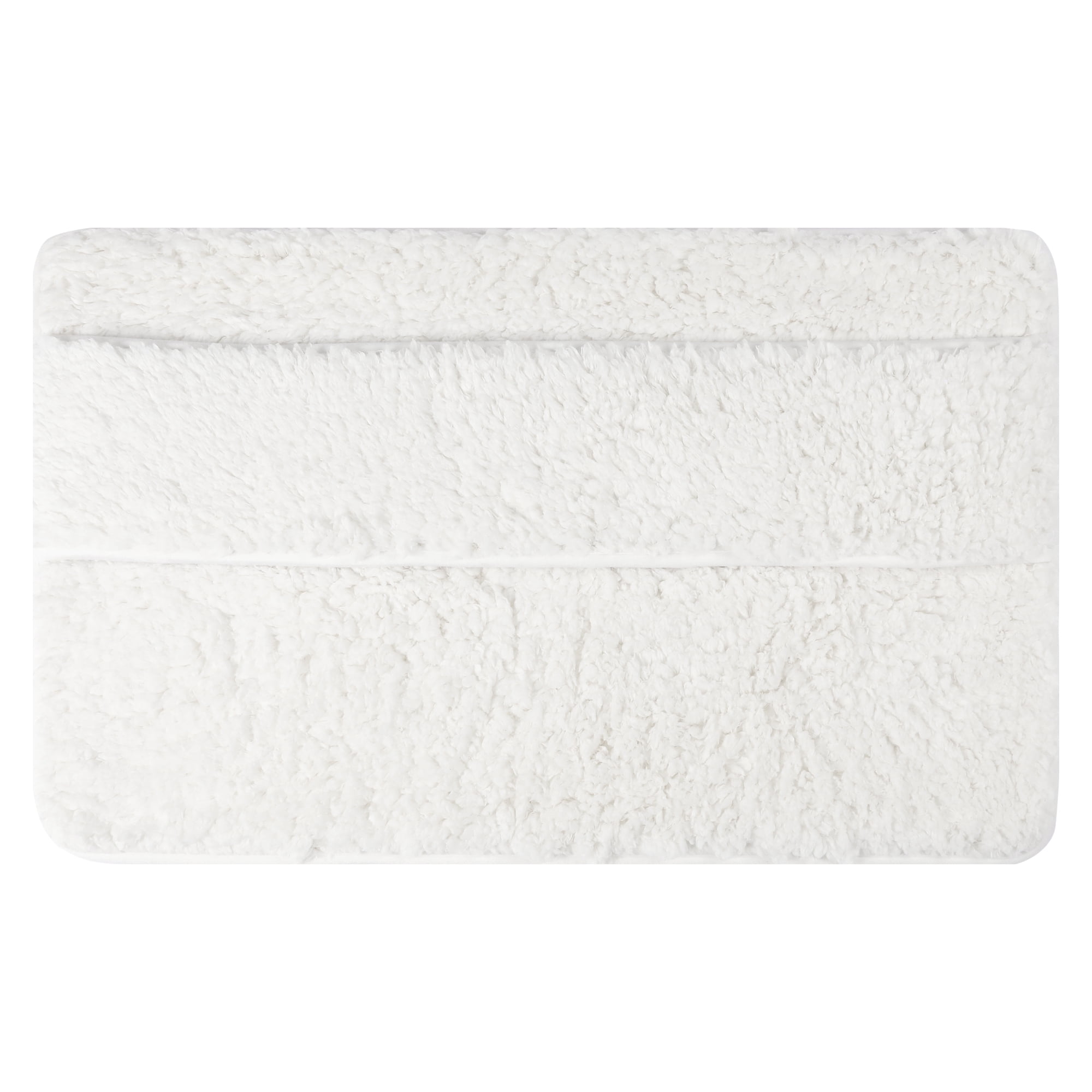 Unique Bargains Plush Shaggy Rugs Mat Absorbent Bath Rugs White 20" x 32"