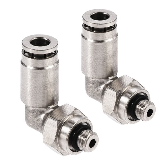 Unique Bargains Pneumatic Push to Connect Tube Fittings, Tube to Male Thread Elbow Silver 2