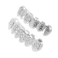 thumbnail image 1 of Unique Bargains Poker Chart Fake Teeth Grills 2 Set Silver Tone, 1 of 7