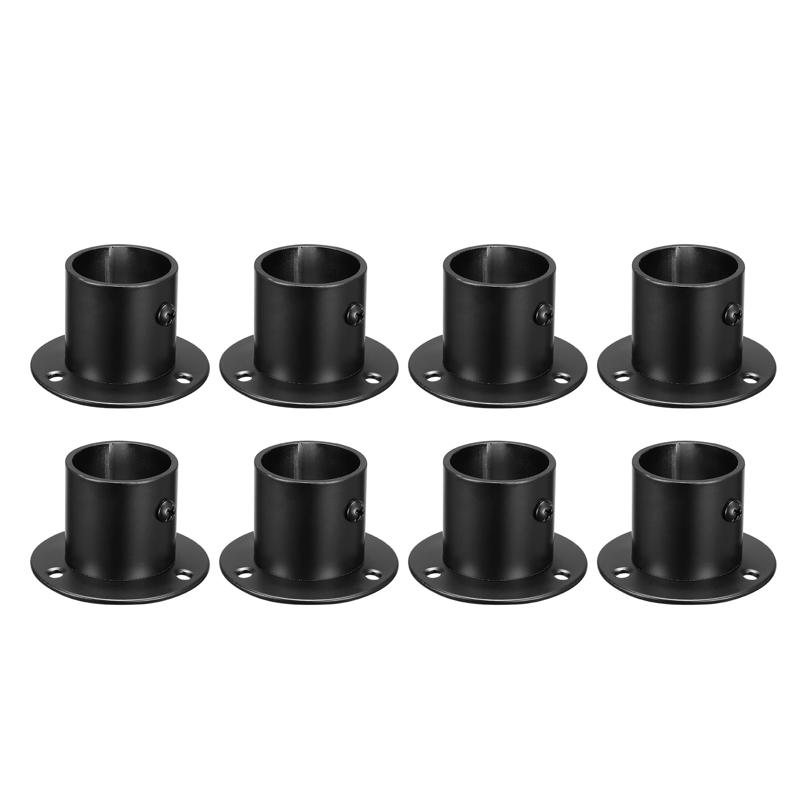 Unique Bargains Pole Sockets Flange Rod Holder Bracket Support Black 1.28" 8Pcs