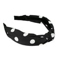 thumbnail image 1 of Unique Bargains Polka Dot Headband, Knotted Headband for Women Top Knot Elastic Hairband Non-Slip Wide Hair Hoop Black, 1 of 7