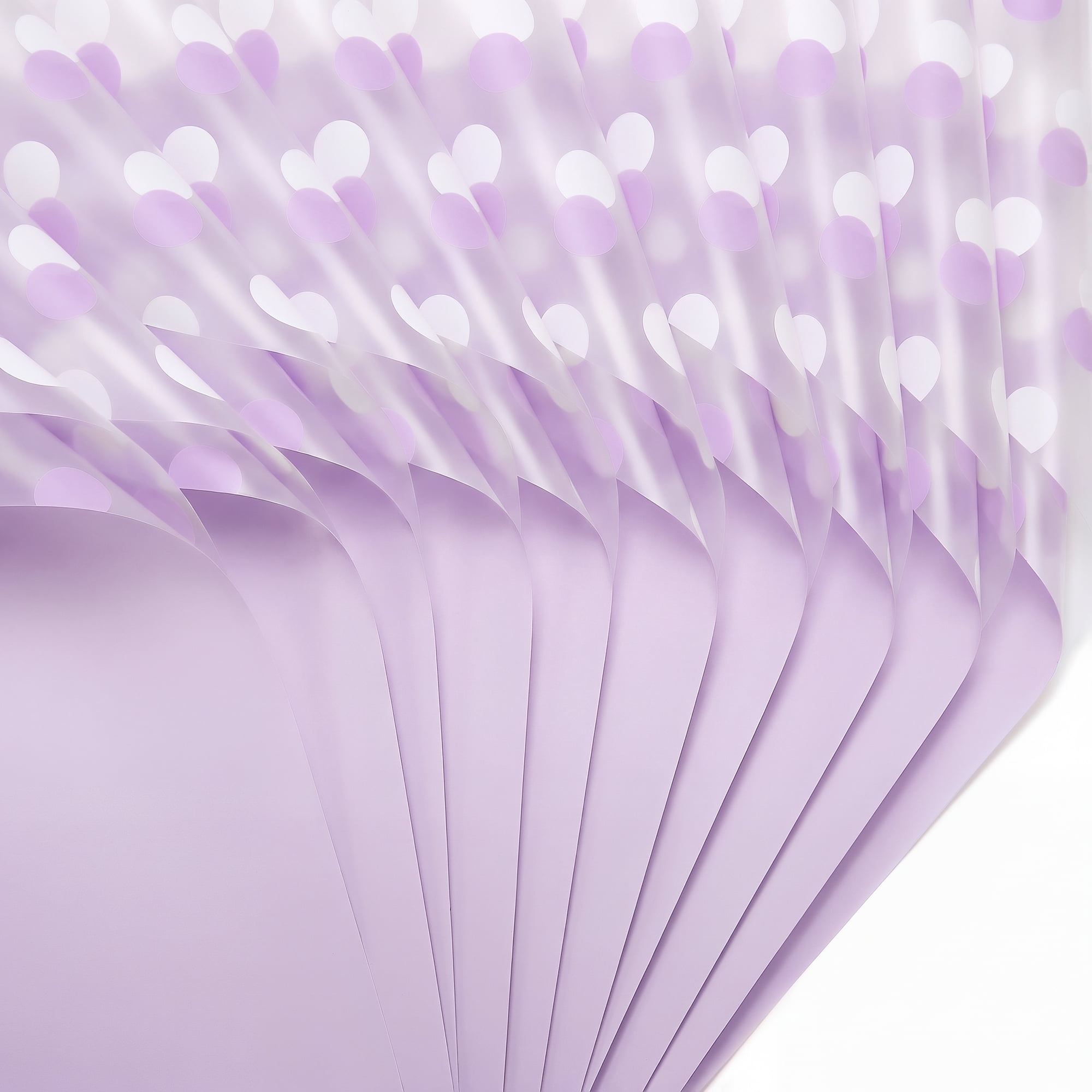 Unique Bargains Polka Dot Waterproof Flower Wrapping Paper Sheets Purple 22.4"x 22.4"