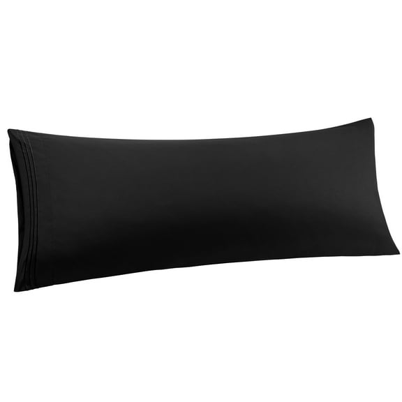 Unique Bargains Polyester Body Pillowcases Soft with Zipper Black 20"x54"