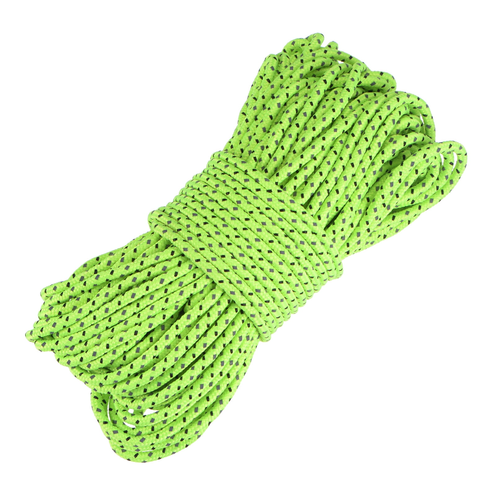 Unique Bargains Polyester Fluorescent Reflective Camping Tent Rope Cord Green 20m