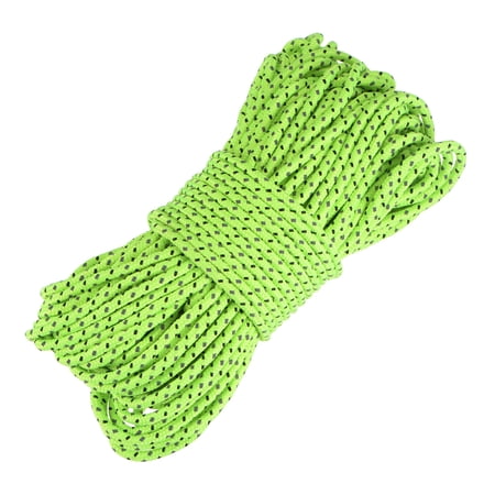 Unique Bargains Polyester Fluorescent Reflective Camping Tent Rope Cord Green 20m