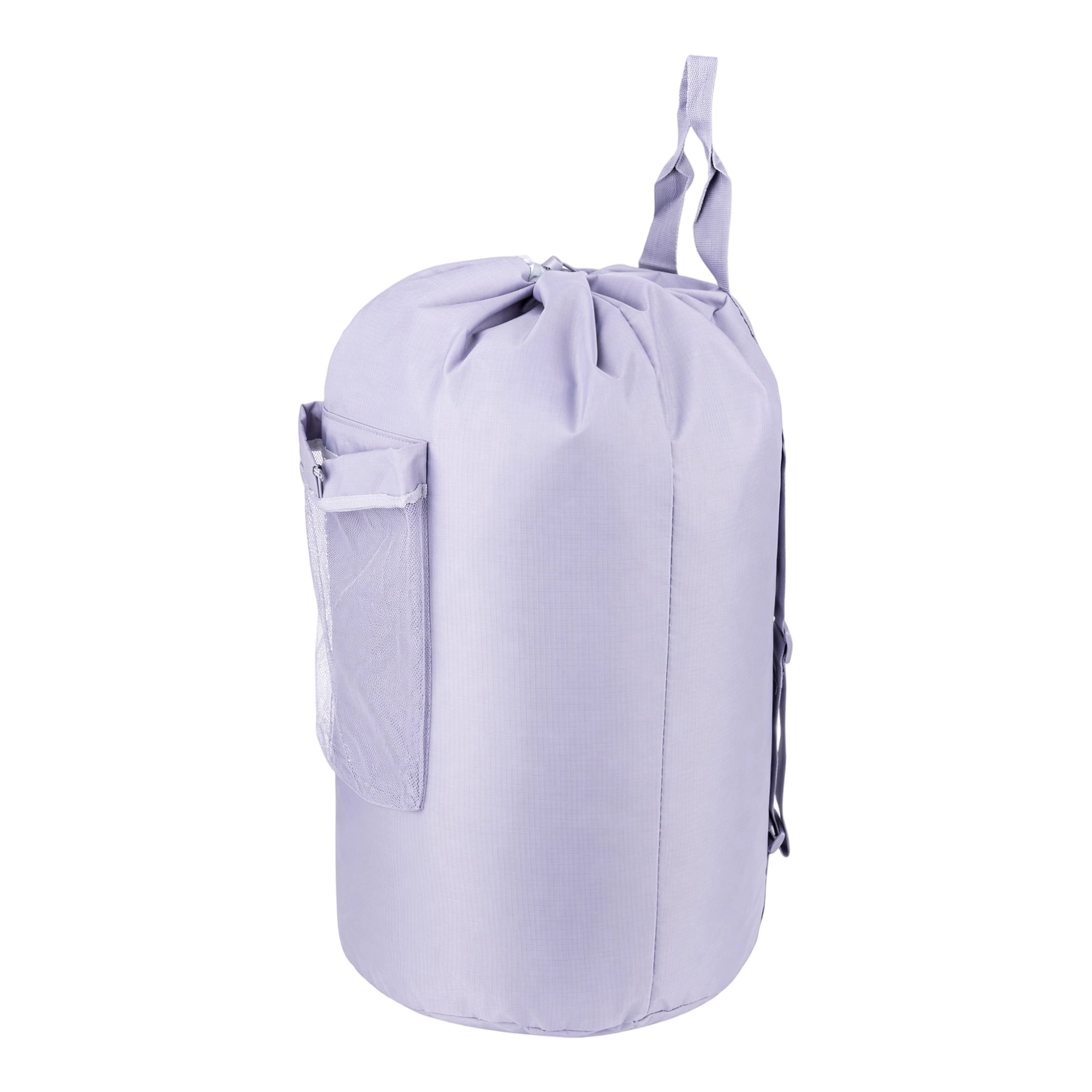 Unique Bargains Polyester Laundry Backpack with Wet Pocket Laundry Bag Purple