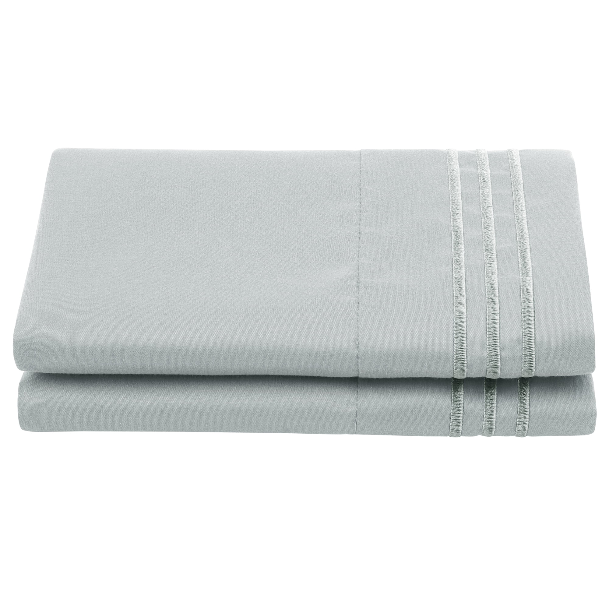 Unique Bargains Polyester Microfiber Soft With Zipper Pillowcases 2 Pcs Light Gray Euro