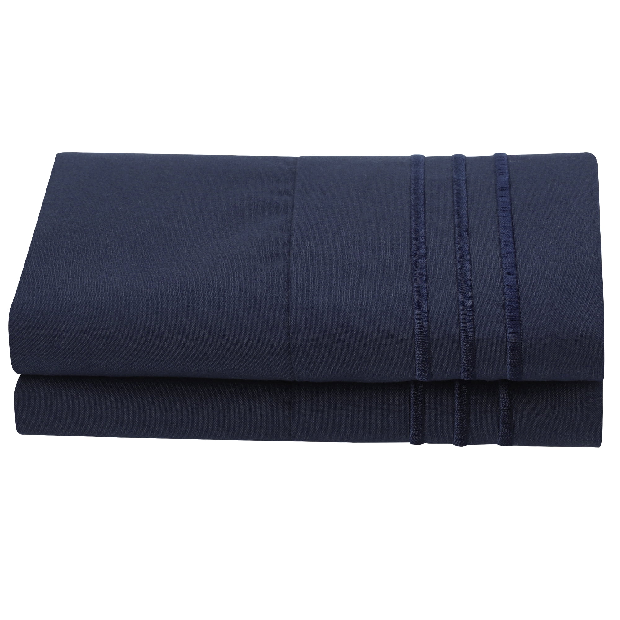 Unique Bargains Polyester Microfiber Soft With Zipper Pillowcases 2 Pcs Navy Standard