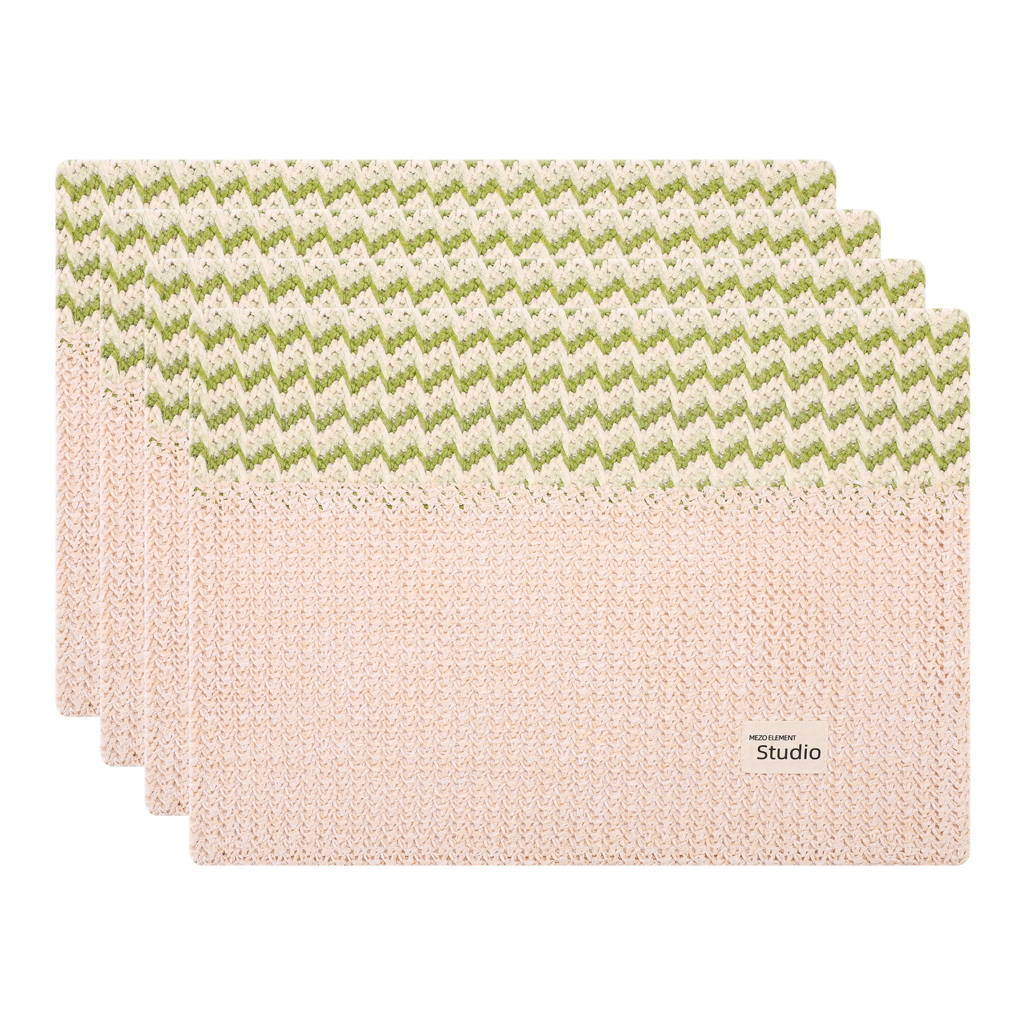 Unique Bargains Polyester Rectangular Placemats 4pcs Beige 17.7"x11.8"