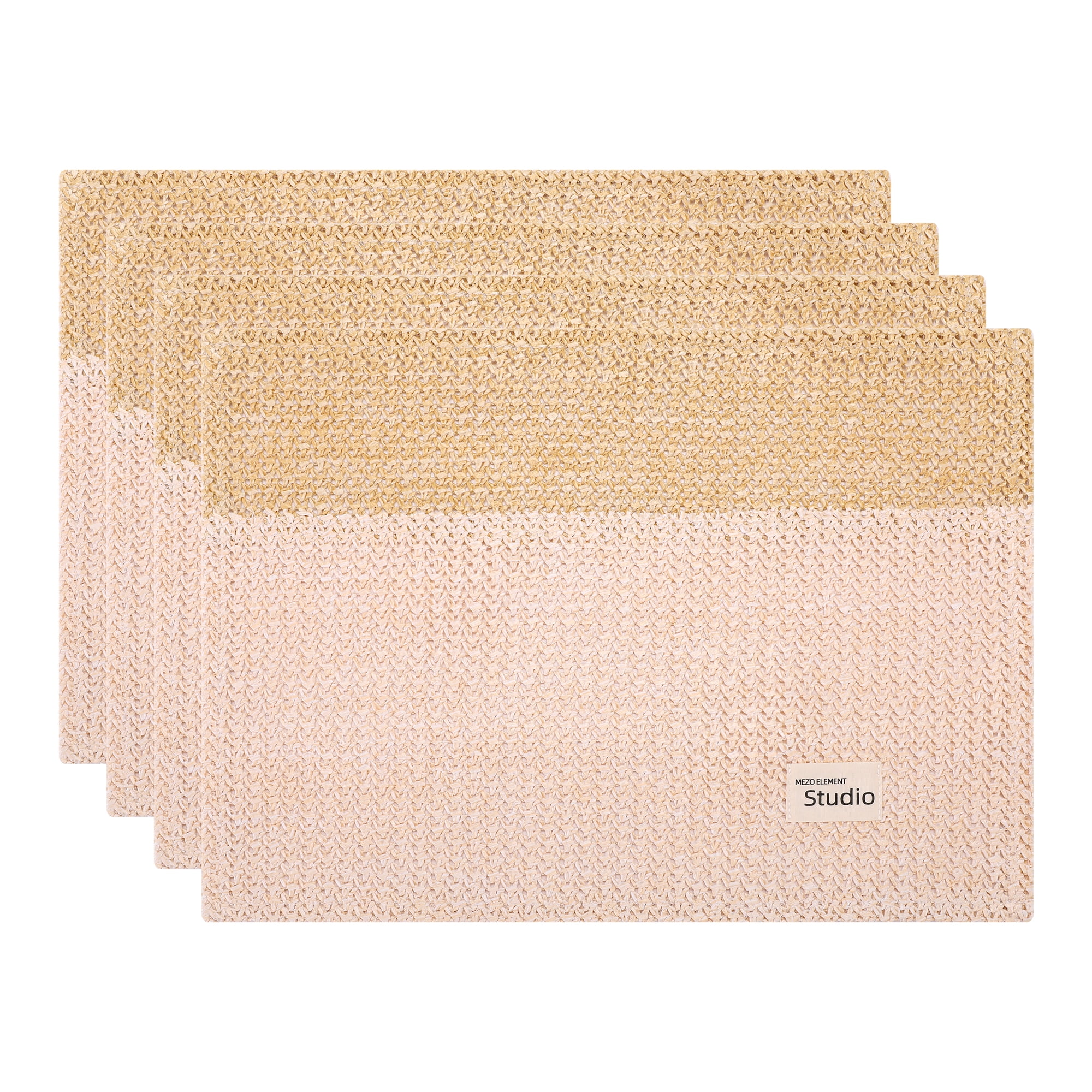 Unique Bargains Polyester Rectangular Placemats 4pcs Brown 17.7"x11.8"