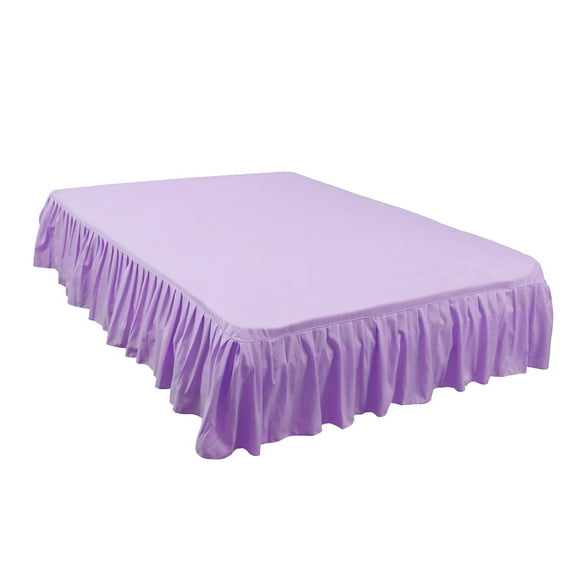 Unique Bargains Polyester Ruffled 14" Drop Bed Skirt Twin Purple