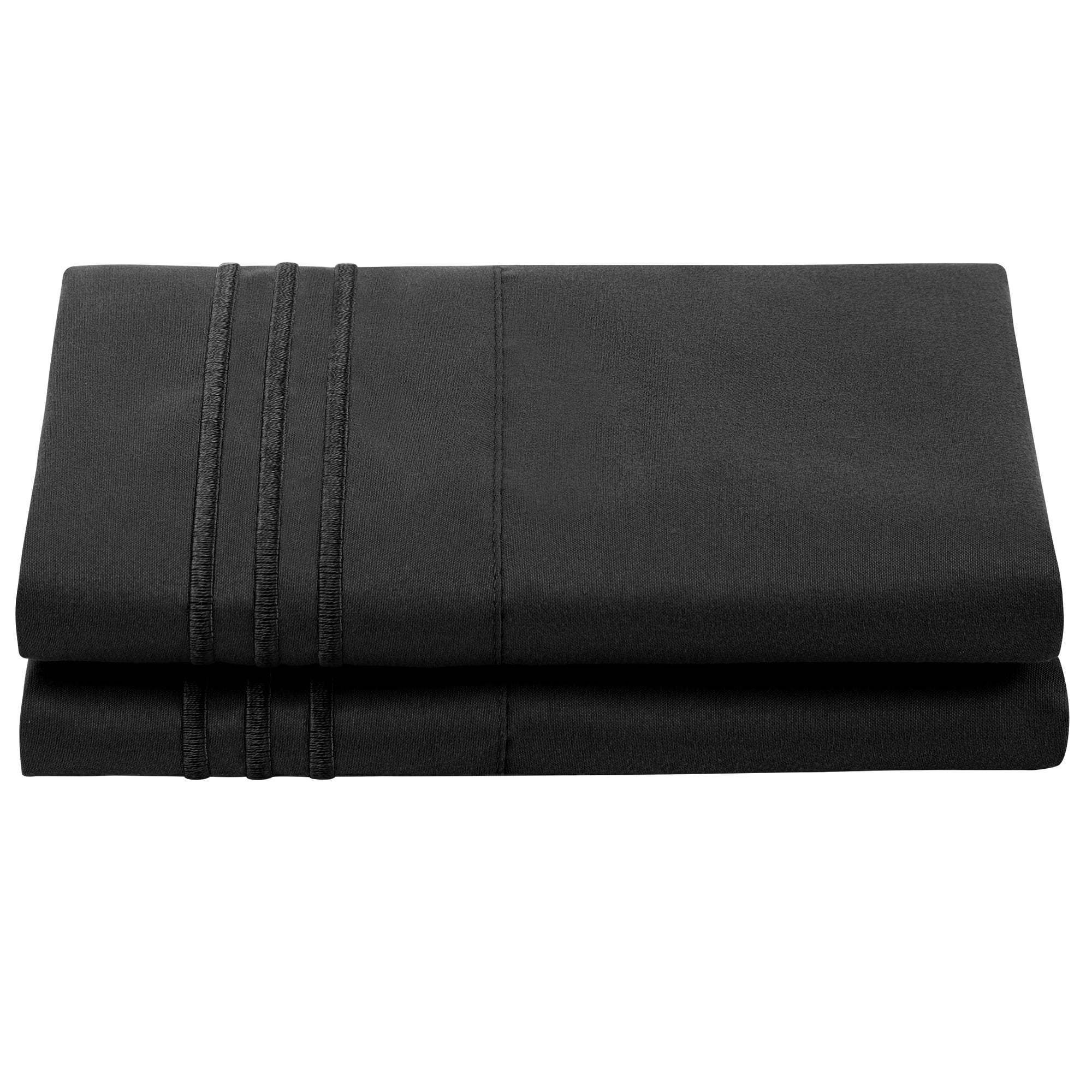 Unique Bargains Polyester Soft Pillowcases 2 Pcs Envelop 20"x26" Black