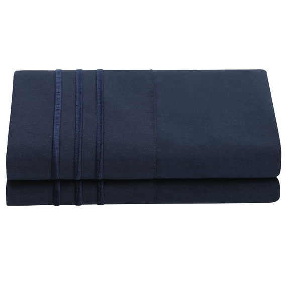 Unique Bargains Polyester Soft Pillowcases 2 Pcs Envelop 20"x26" Navy