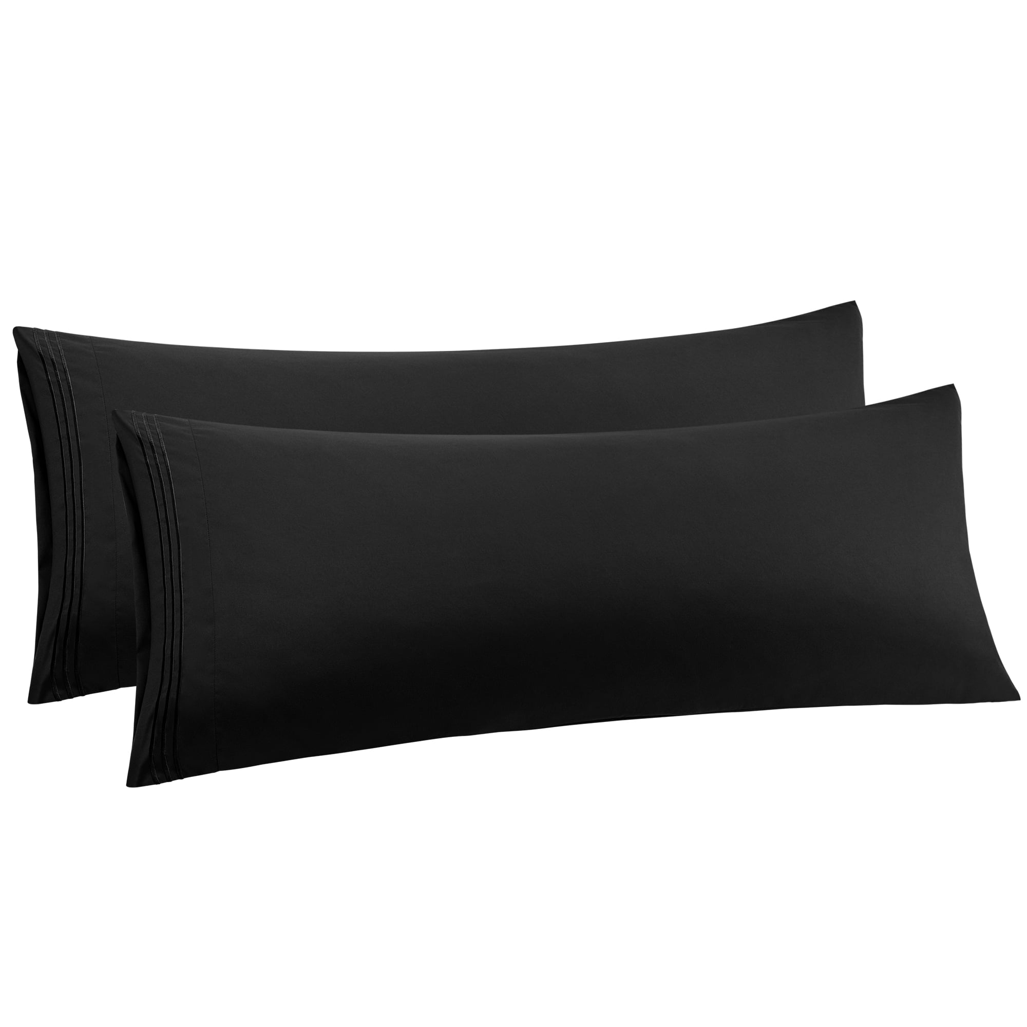 Unique Bargains Polyester Soft Zipper Closure Body Pillowcases 2 Pcs Black 20"x54"