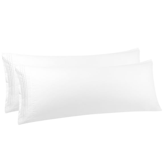 Unique Bargains Polyester Soft Zipper Closure Body Pillowcases 2 Pcs White 20"x48"