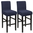 thumbnail image 1 of Unique Bargains Polyester Stretch Bar Stool Covers Elastic Band Mid Back Chair Slipcover Navy 2 Pcs, 1 of 8