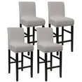 thumbnail image 1 of Unique Bargains Polyester Stretch Bar Stool Covers Elastic Band Mid Back Chair Slipcover Light Grey 4 Pcs, 1 of 8