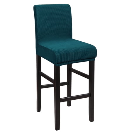 Unique Bargains Polyester Stretch Bar Stool Covers Elastic Band Mid Back Chair Slipcover Teal 1 Pc