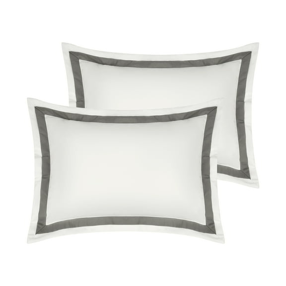 Unique Bargains Polyester Wrinkle Resistant Pillow Shams Set of 2 with Envelope Closure Queen White