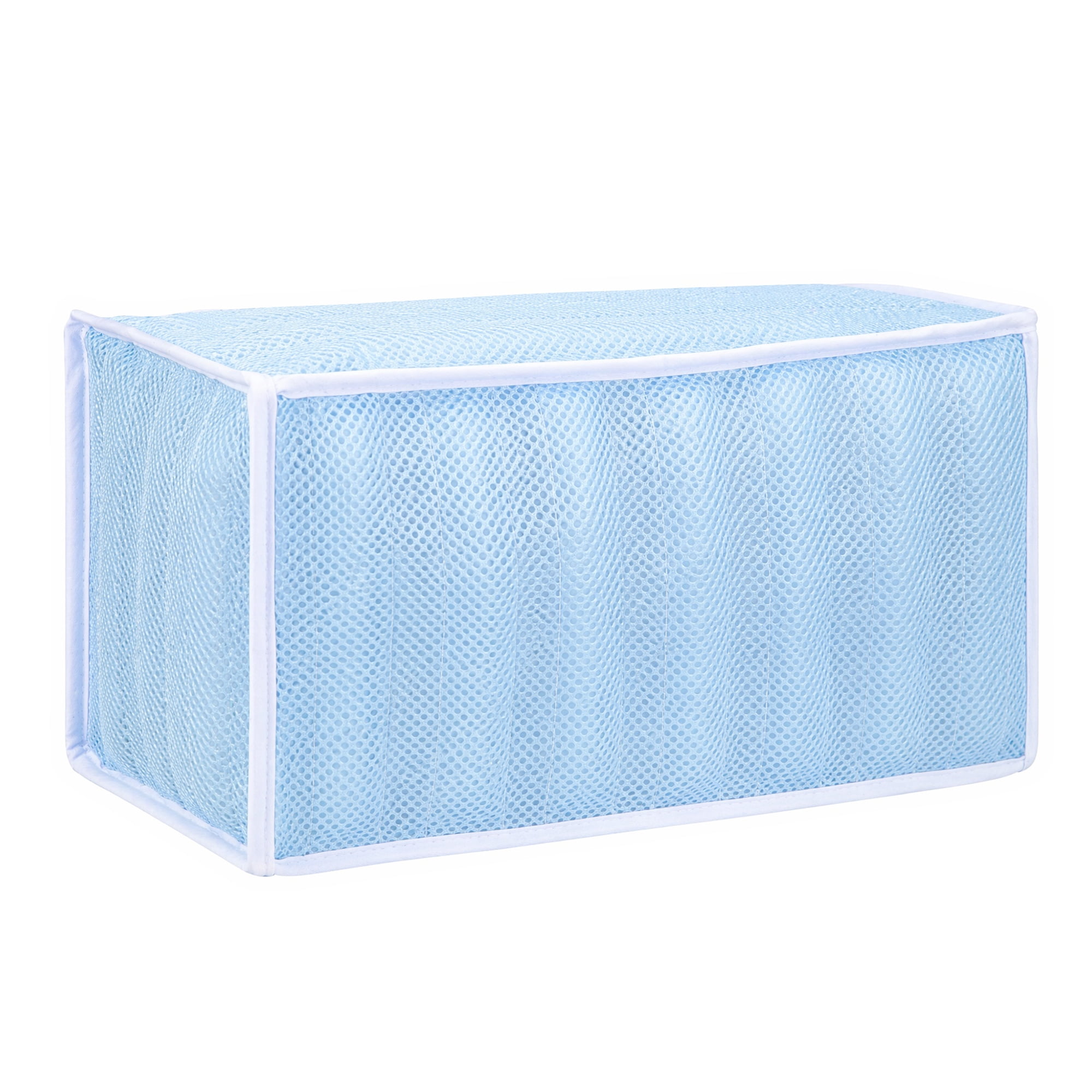 Unique Bargains Polyester Zippered Laundry Shoe Bag for Washing Machine Blue 13.4"x6.3"
