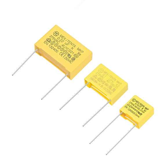 Unique Bargains Polypropylene Capacitors Assortment Kit DIP 275VAC X2 MKP 3 Value - 0.1uF 0.15uF 0.22uF 30pcs