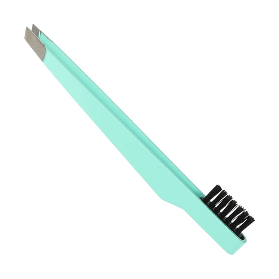 Unique Bargains Portable 2 in1 Eyebrow Shaping Tool Green Stainless Steel Eyebrow Clip Eyebrow Brush for Women