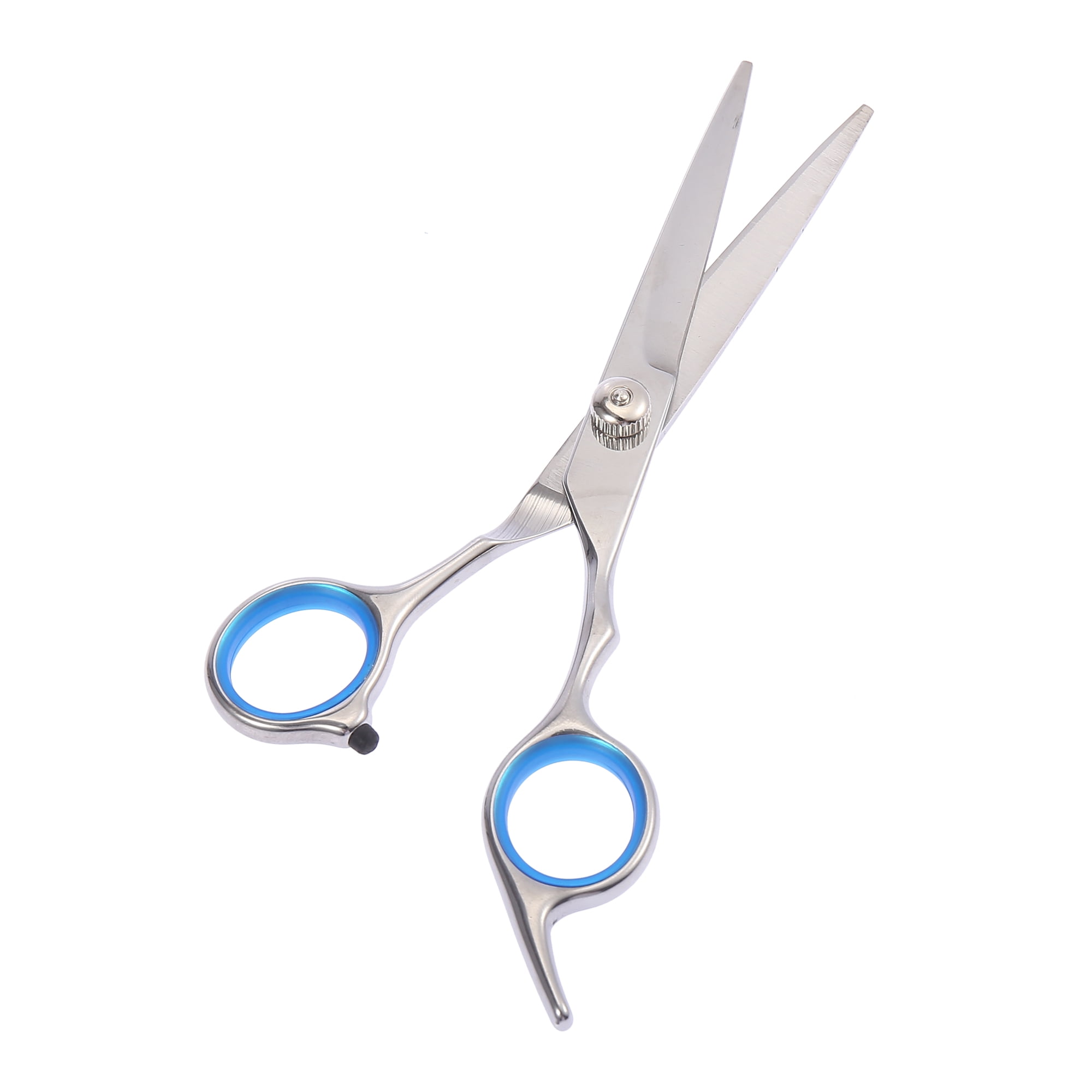 Unique Bargains Portable 6.69" Straight Scissors Hair Cut for Men Women Blue Gasket Ring