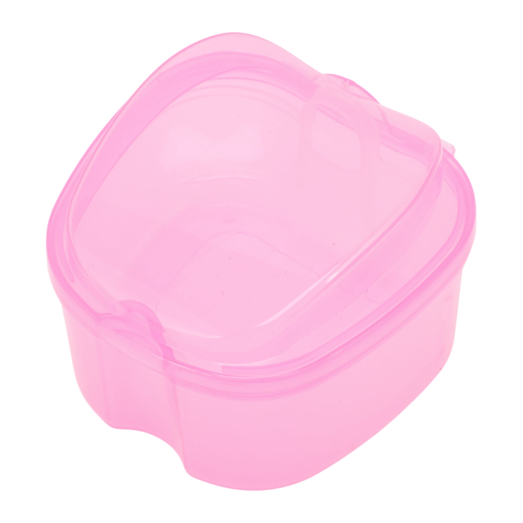 Unique Bargains Portable Braces Box with Strainer 1 Pc Clear, Pink