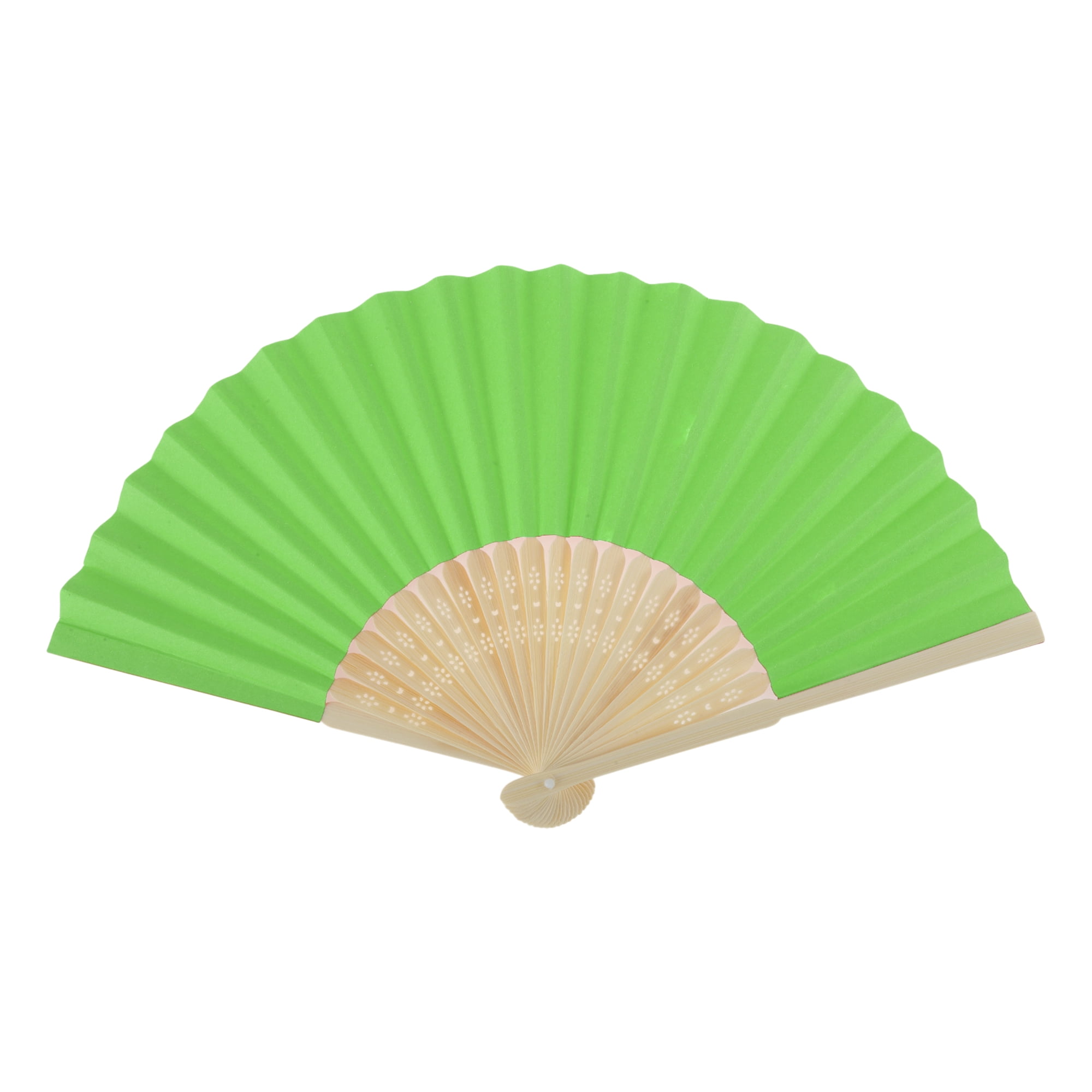 Unique Bargains Portable DIY 7-Inch Blank Folding Fan 1 Pc Green