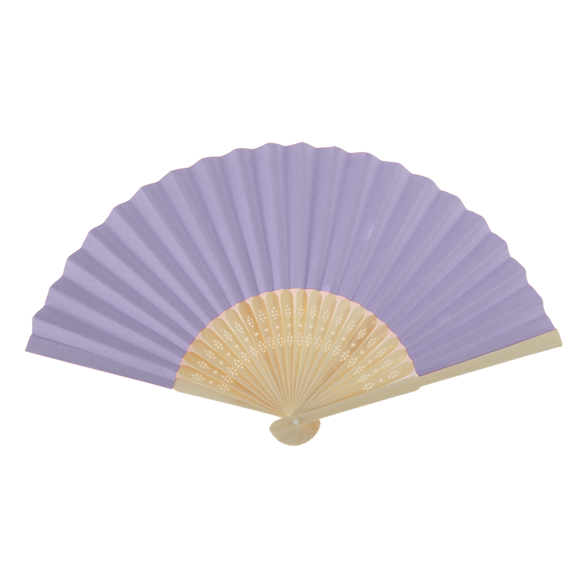 Unique Bargains Portable DIY 7-Inch Blank Folding Fan 1 Pc Light Purple