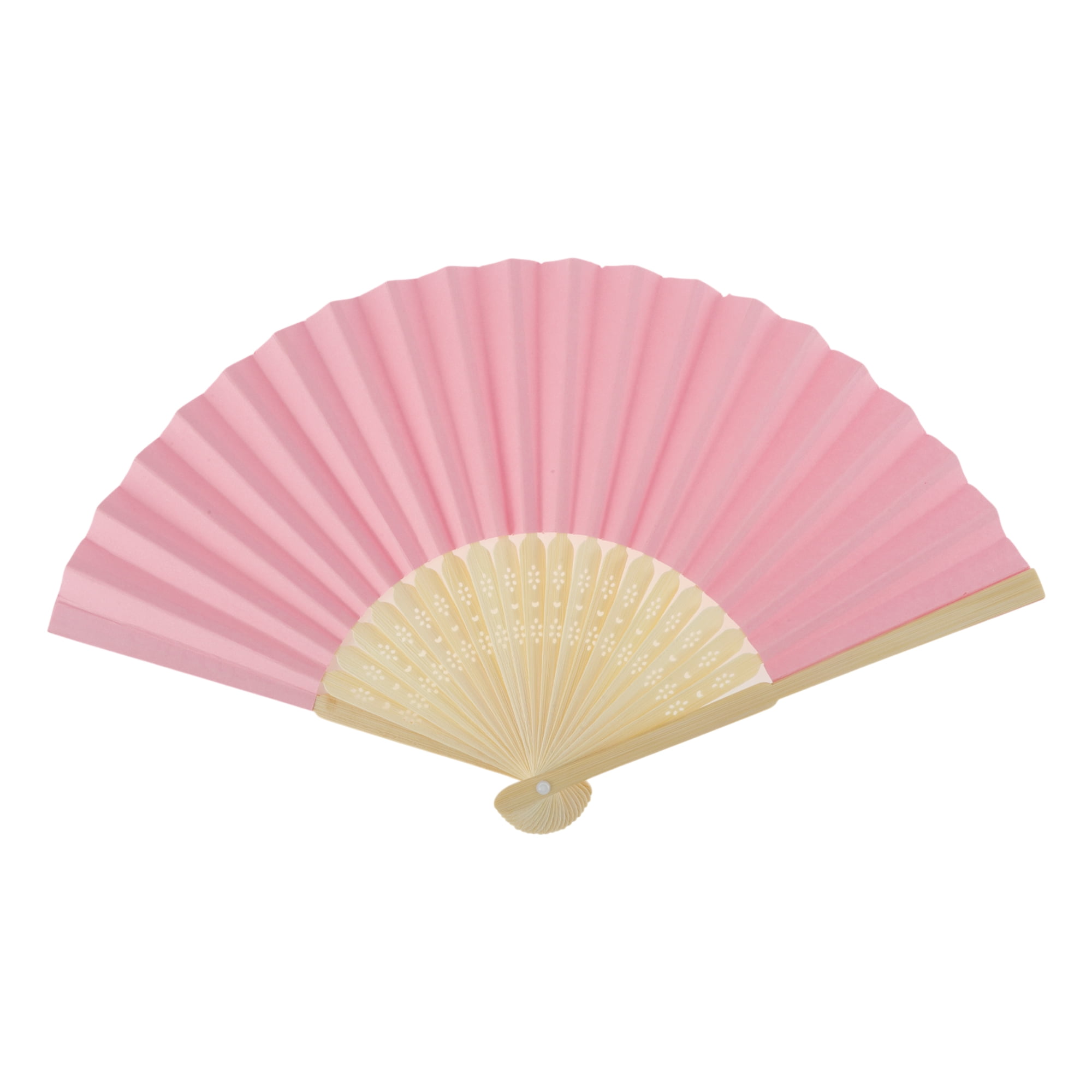 Unique Bargains Portable DIY 7-Inch Blank Folding Fan 1 Pc Pink