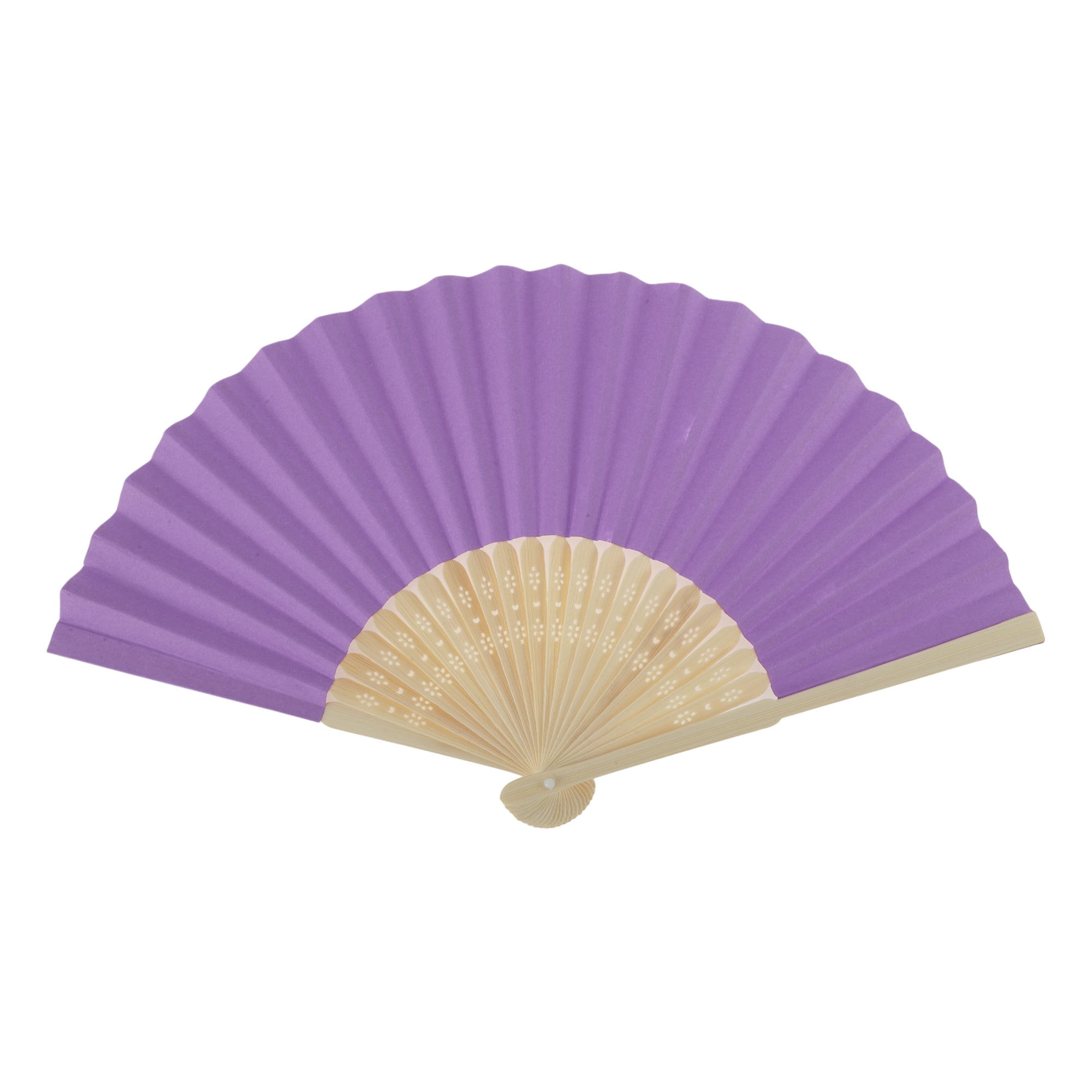 Unique Bargains Portable DIY 7-Inch Blank Folding Fan 1 Pc Purple