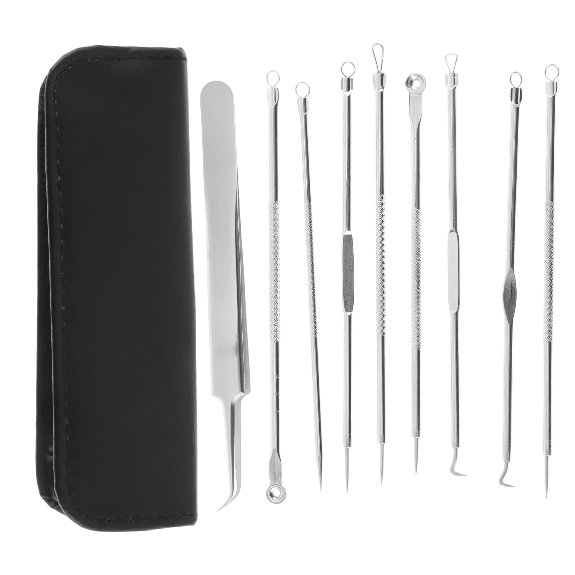 Unique Bargains Portable Diagonal Clamp Pimple Extractor Tool Kit Silver Tone 1 Set