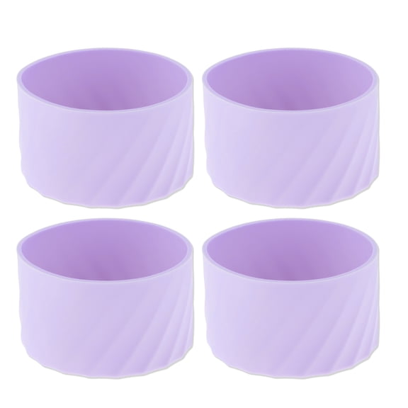 Unique Bargains Portable Fit for 30oz Anti-Fall Round Water Bottle Boot 4 Pcs Light Purple