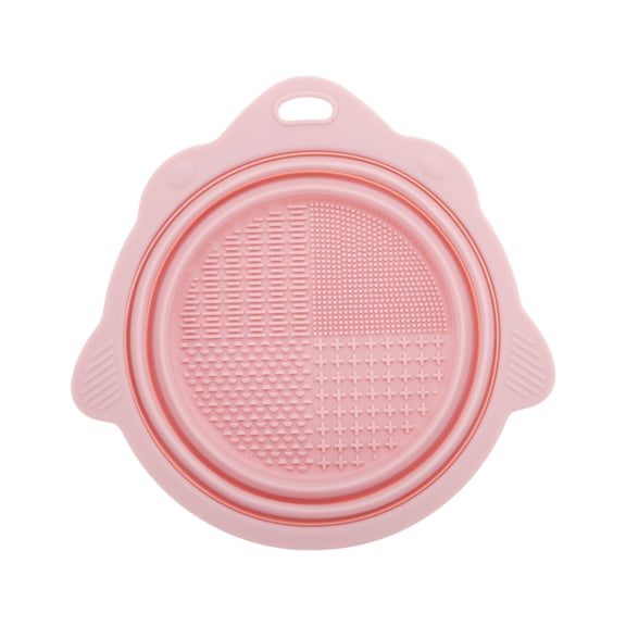 Unique Bargains Portable Foldable Makeup Brush Cleaner Pink
