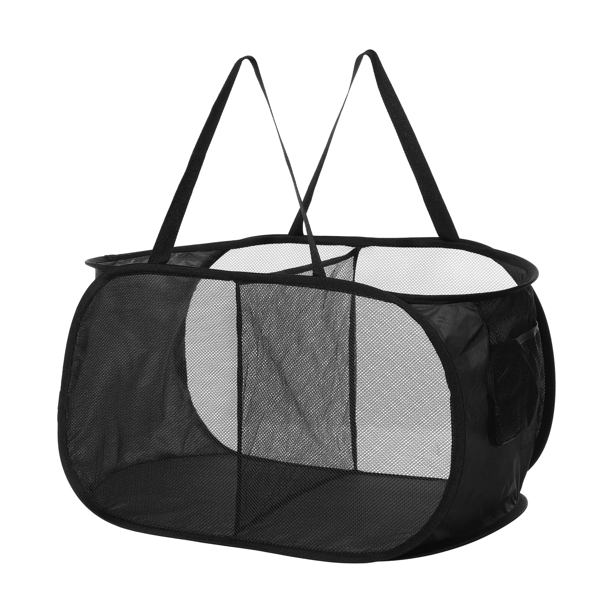 Unique Bargains Portable Hamper Basket for Bathroom 1 Pc Black-75L