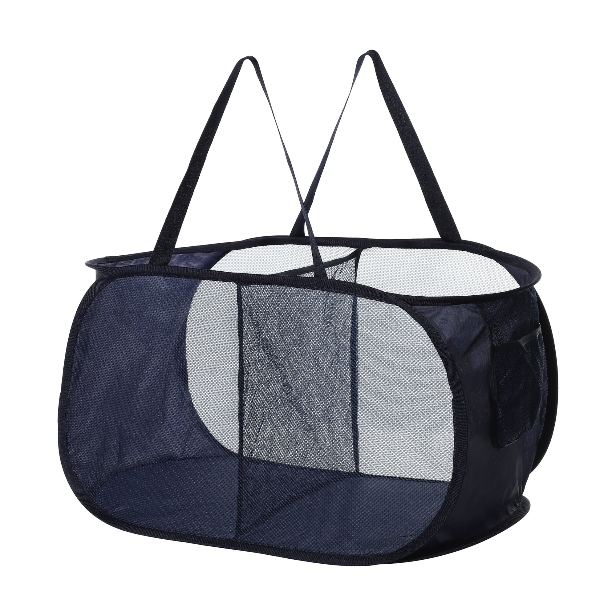 Unique Bargains Portable Hamper Basket for Bathroom 1 Pc Navy Blue-75L