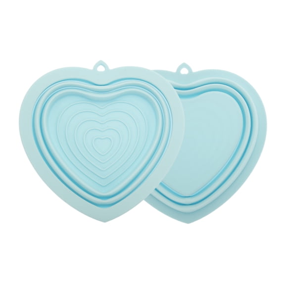 Unique Bargains Portable Heart Makeup Brush Cleaning Mat 1 Pc Blue