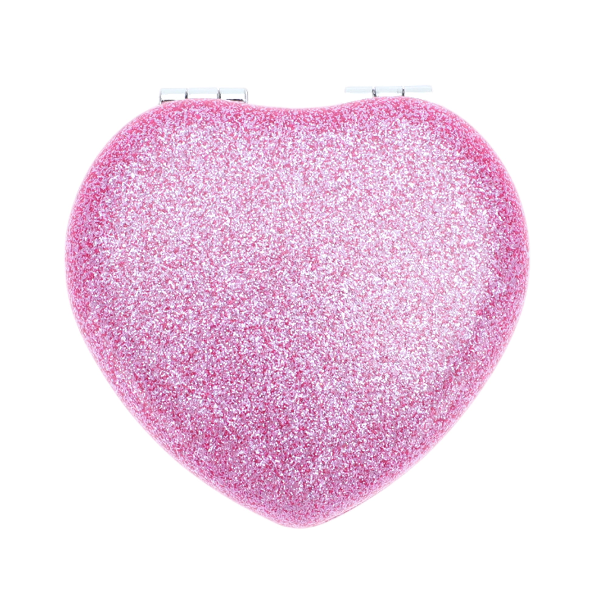 Unique Bargains Portable Heart Shaped Makeup Mirror Purple 1 Pc