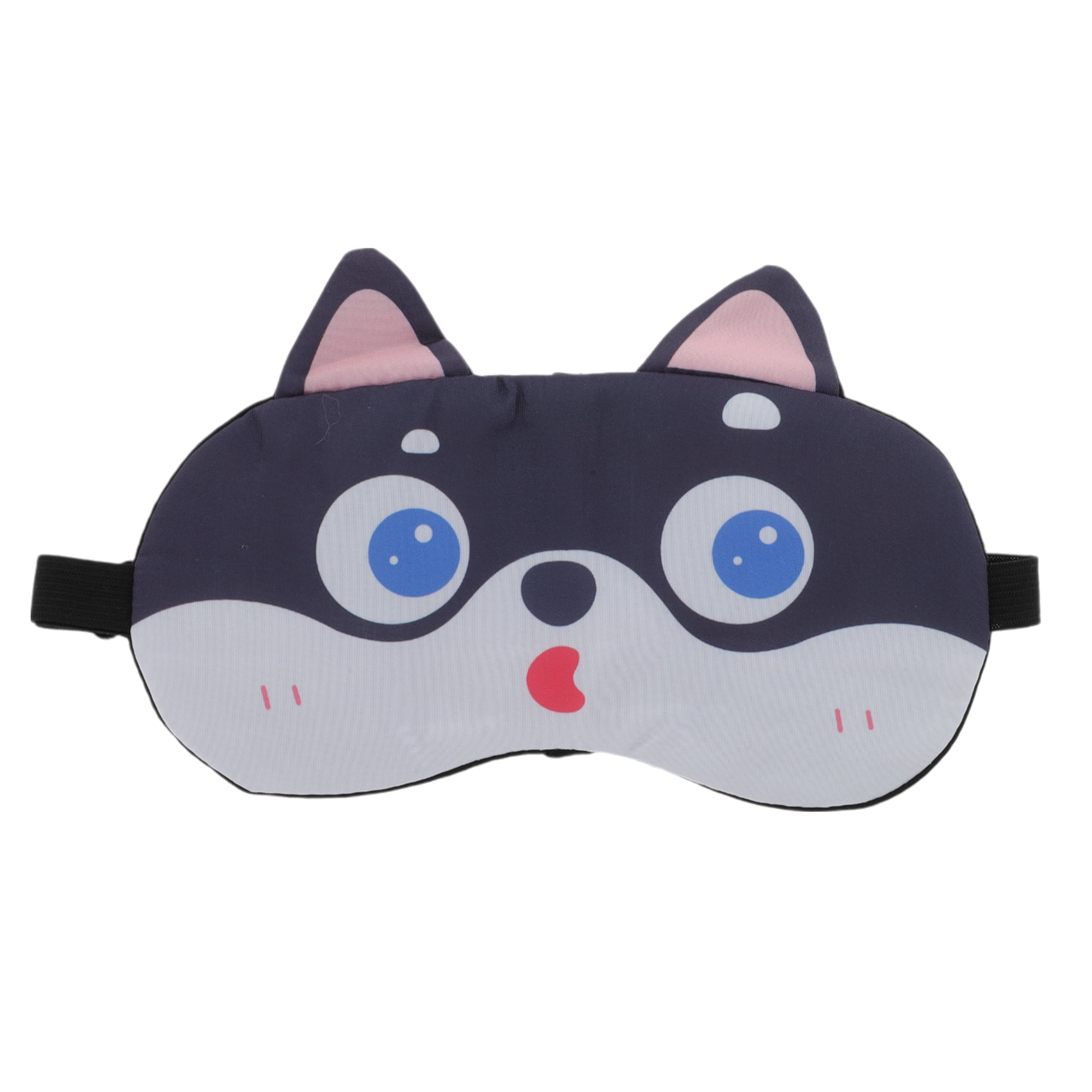 Unique Bargains Portable Husky Sleep Mask with Adjustable Strap Black