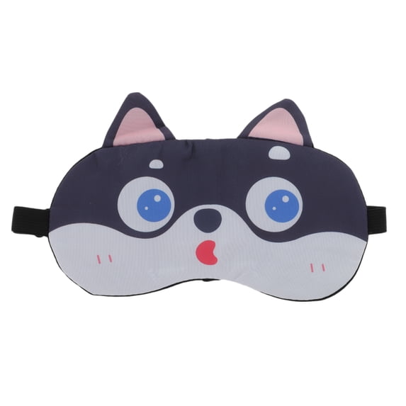 Unique Bargains Portable Husky Sleep Mask with Adjustable Strap Black