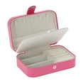 thumbnail image 1 of Unique Bargains Portable Jewelry Box PU Travel Organizer Beige Rose Red, 1 of 6