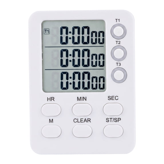 Unique Bargains Portable Kitchen Timer with Loud Alarm and Magnetic Backing White