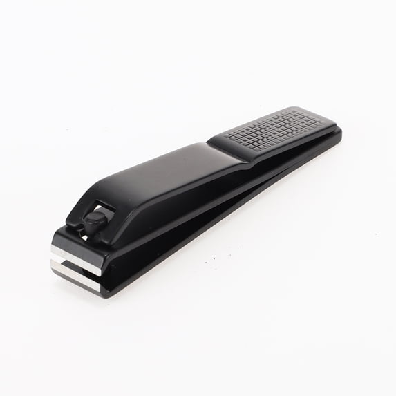 Unique Bargains Portable Large Flat Mouth Fish Scale Pattern Nail Clippers Black