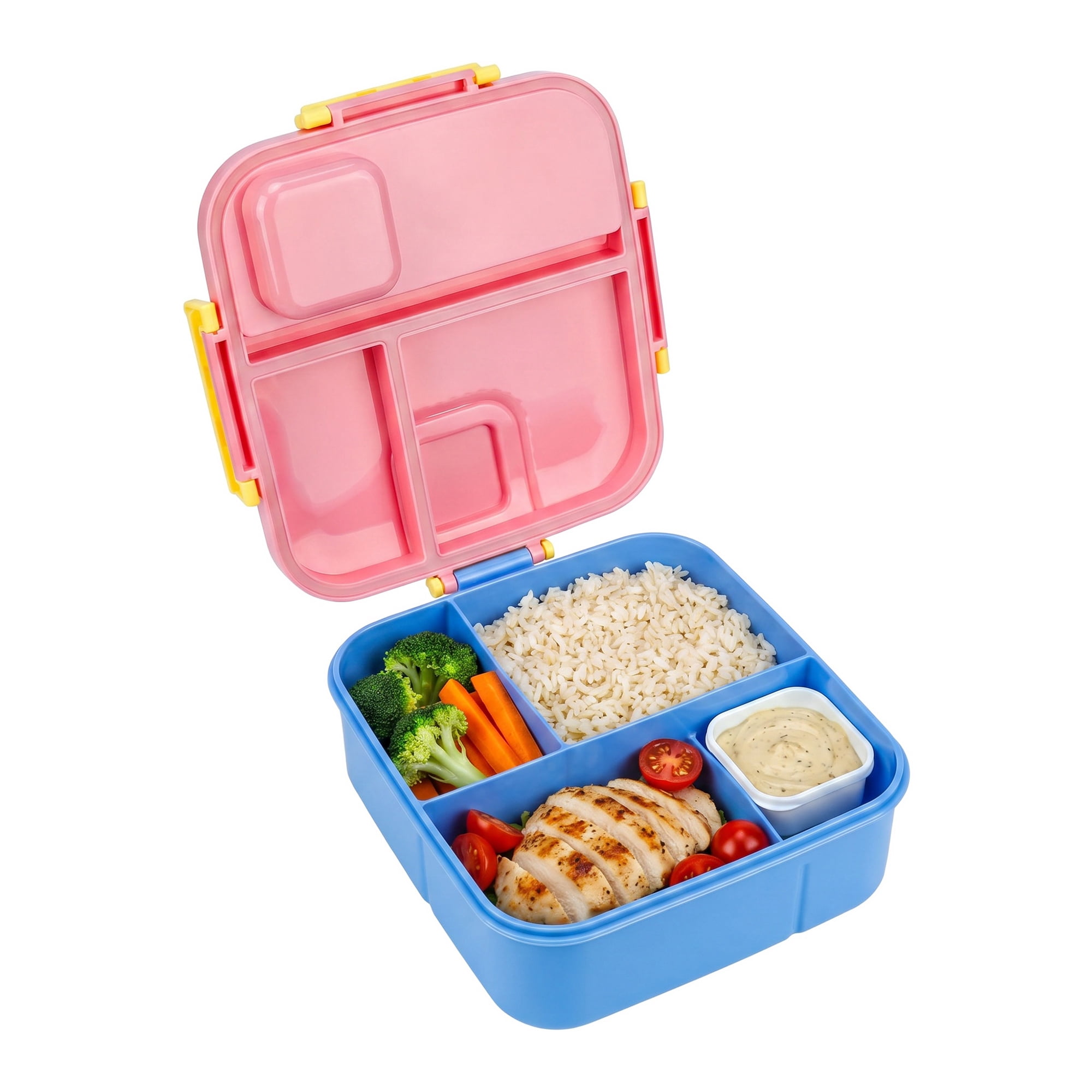 Unique Bargains Portable Leak-Proof Meal Lunch Bento Box Pink